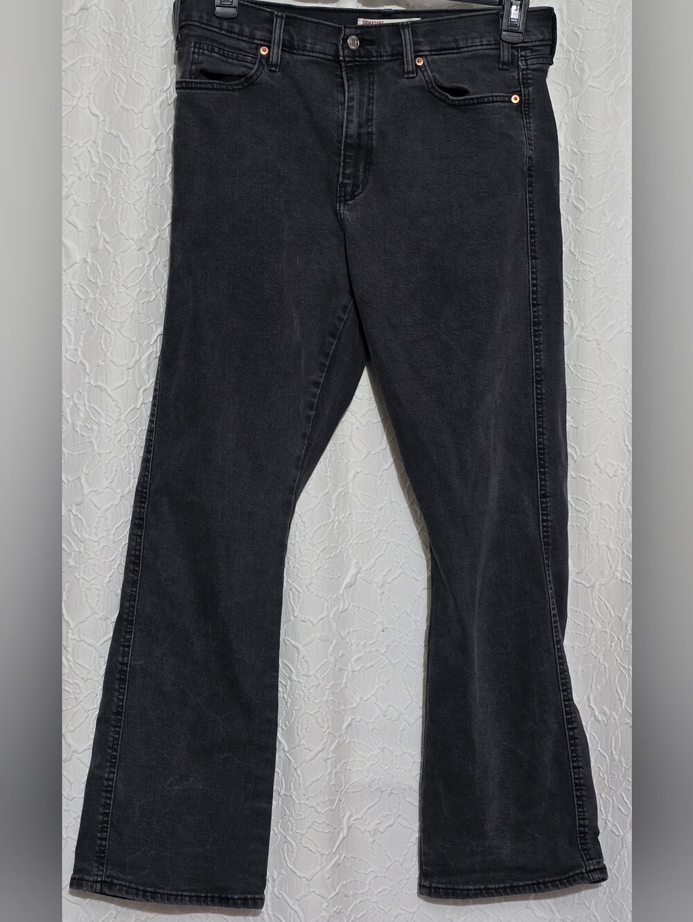 Women's Levi Strauss Signature Heritage High-Rise Kick Boot Jeans Size 10 Black